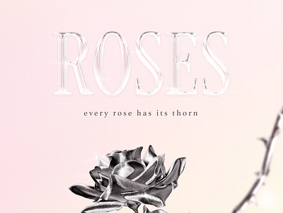 Chrome effect - Rose chrome effect design graphic design poster