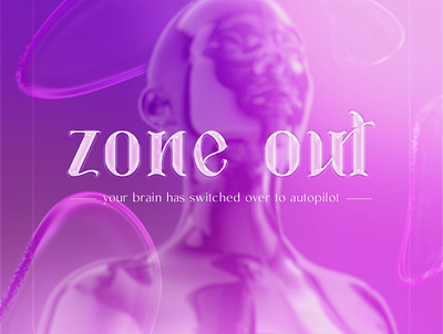 Chrome and liquid effect - Zone out chrome chrome effect design graphic design illustration poster