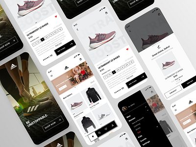 Adidas Mobile App Redesign Concept adidas concept figma mobile app redesign ui uidesign uiinspiration uiux