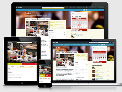 Bookatable restaurant page bookings maps mobile first responsive restaurant ux