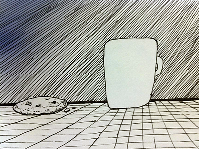Mug and biscuit biscuit coffee cookie doodle drawing line mug sketch