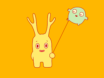 Inflated friend awake cartoon character inflated mascot mashup rebound yellow