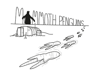 Mammoth Penguins artwork antarctica band base footprints horizon penguins research station snow t shirt