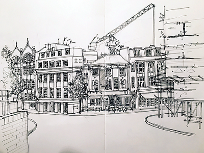 Clerkenwell, urban sketch drawing illustration ink line drawing london sketch sketchpad urban sketching