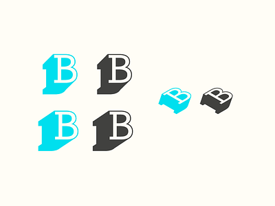 B-lettermark logo 3d b brand icon illustrator letter lettermark logo shadow
