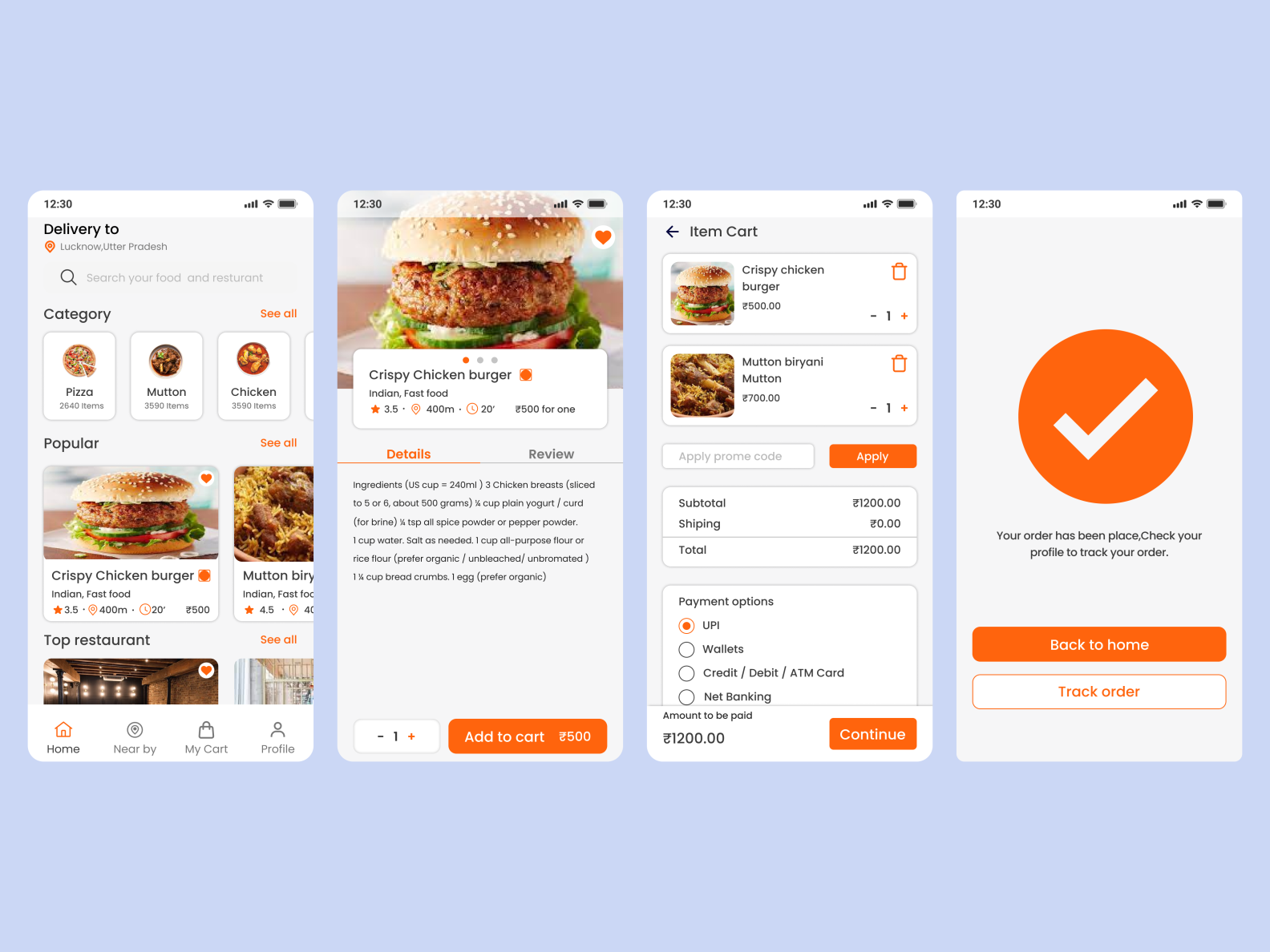 Food Delivery Mobile app by Prakash Kumar Majhi on Dribbble