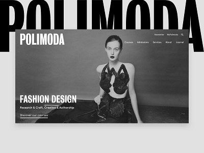 Polimoda black fashion layout luxury minimal school white
