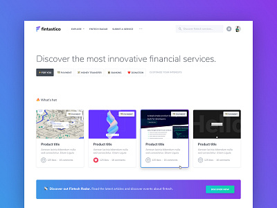 Fintastico clean finance fintech layout ui