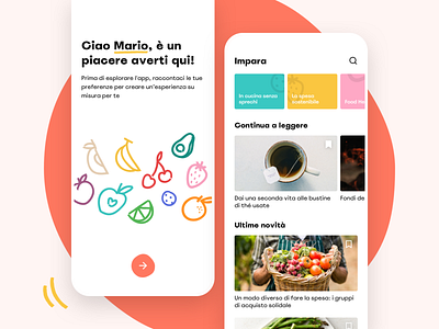 MyFoody Mobile Application application colorful food illustration list map mobile shop supermarket ui waste