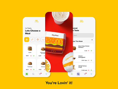 McDonald's App android app application design idnbs illustration logo mcd mcdonalds mobile red ui ux yellow