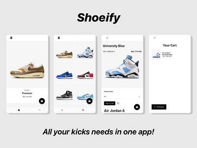 Shoeify! android app application branding design idnbs logo mobile nike shoes sneakers ui