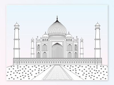 Taj Mahal art india line taj taj mahal