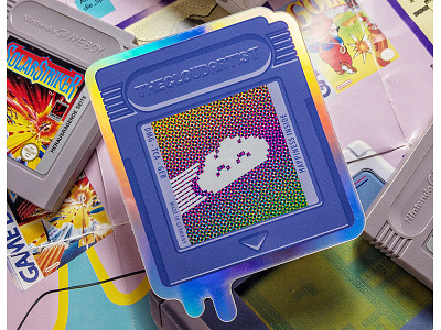 The holographic gameboy cartridge sticker