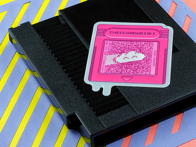 Pinky holographic gameboy cartridge stickers