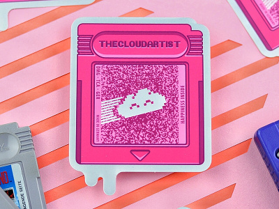Pinky cartridge holographic sticker