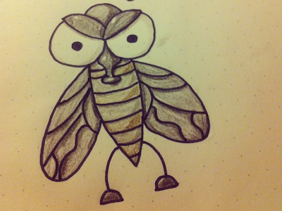 Angry Fly - Sketch angry fly scribble sketch zeichnung