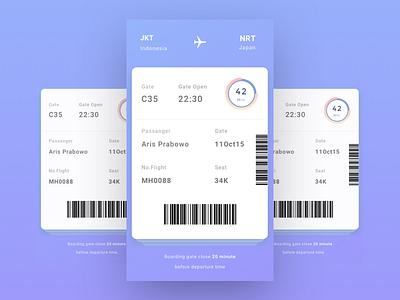 Boarding Pass blue boarding pass plane purple travel ui ux