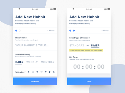 Habit Tracker - Add New Page big clean design concept explore form input habit input reduce design tracker ui design white space
