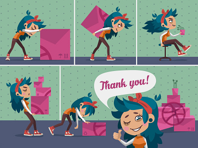 Thank you Shot dribbble illustration thankyou