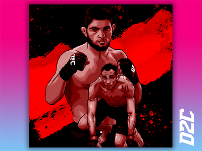 Tony ferguson vs Khabib Nurmagomedov Illustration boxing branding design fighting illustration mma ufc