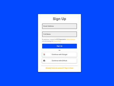 Daily UI Challenge - Day 001 - Sign Up