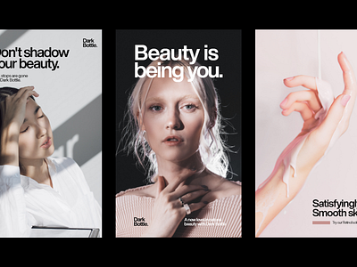 ✨ Dark Bottle - Posters #6 branding helvetica posters print skin care branding skin care posters typography