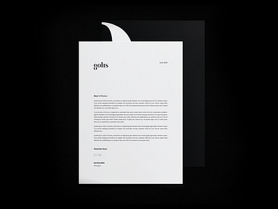 Karolina Golis // letterhead design 2d blackandwhite brand branding bw identity design letterhead logo materials print simple typography