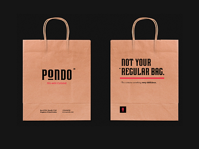 Pondo Restaurant Branding 2d bag design black brand branding branding and identity design editorial editorial design identity design logo meat paper bag restaurant typography
