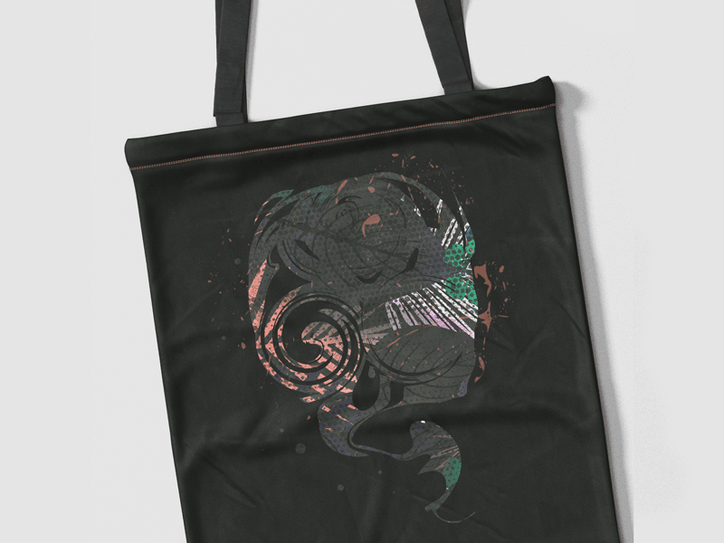 Smoking cool skull on a tote bag. 🔥 branding branding design design illustration smoking tote totebag totebags weed