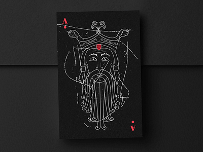 Wōden - Playing Card 2d card dribbbleweeklywarmup god illustration odin playing cards playingcard playingcards woden