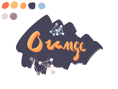 An Orange Theory blue color orange palette typography