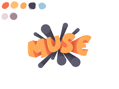 Muse Perspective color orange procreate typography