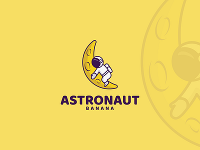 Astronaut astronaut awesome banana branding cartoon clean cute design graphic design illustration inspirations mascot minimal modern moon simple vector