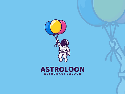 Astroloon addorable astronaut branding clean cute design graphic design illustration inspirations logo mascot sky vector