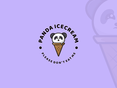 Panda Ice Cream Logo branding cartoon clean cute design graphic design ice cream illustration inspirations logo mascot panda vector