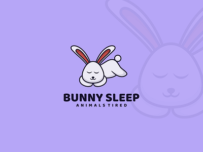 Bunny Sleep Logo animals branding bunny cartoon clean cute design graphic design illustration kids logo mascot playful sleep vector