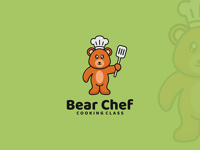 Bear Chef Logo animal animals bear branding cartoon chef clean cook cooking cute design food graphic design illustration logo mascot vector