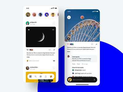 Social - Yle UI Kit app comment design feed home page instagram interface mobile photo post sketch social ui ui kit ui8 unsplash user experience user interface ux