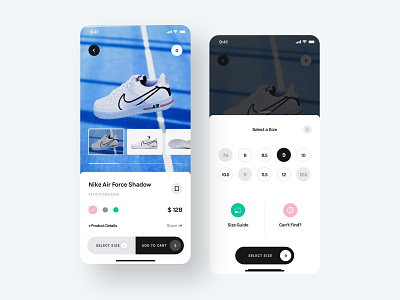 Product Screens app cart checkout design ecommerce interface iphone mobile nike product shoes shopping sketch sneaker ui kit unsplash user experience user interface ux