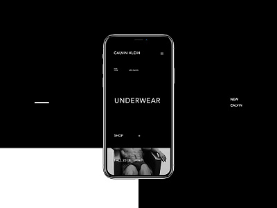 Underwear Mobile calvin klein concept design fashion iphone x mobile motion shop ux web