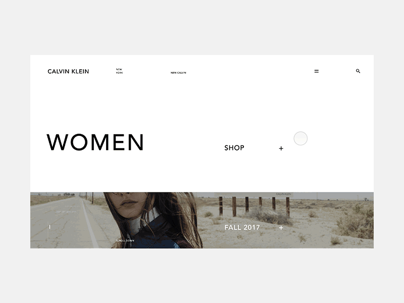 Woman Section calvin klein concept design fashion iphone x mobile motion shop ux web