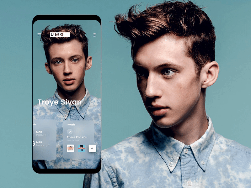 Mobile Acrylic Cards Interaction concept design iphone x label motion music record universal ux web