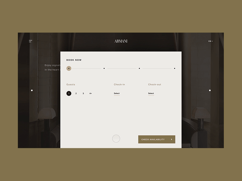 Armani Hotel - Reservation Animation