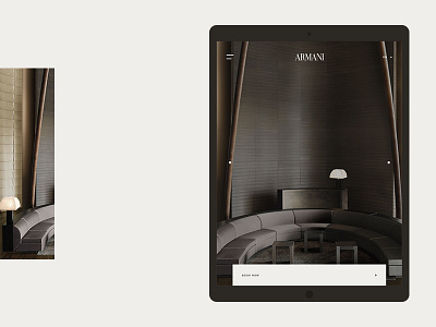 Armani Hotel - Home Tablet armani concept design dubai giorgio hotel mobile motion ux web