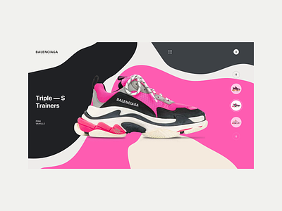 Balenciaga - Triple S Pink Vanille balenciaga colors concept e commerce fashion landing page motion shoes shop sneaker triple s ui ux