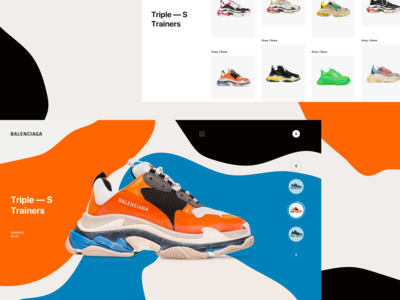 Balenciaga - Triple S Orange Blue