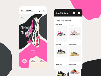 Balenciaga - Triple S Mobile balenciaga colors concept e commerce fashion landing page mobile mobile first motion responsive shoes shop sneaker triple s ui ux