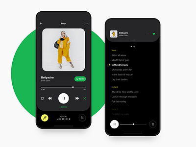 Dark Mode animation app apple cards deezer genius gif interaction ios iphone x lyrics minimal motion music player playlist spotify ui ux video