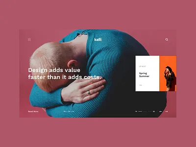 Kalli Hero animation creative design download sketch ui uikit unsplash ux web