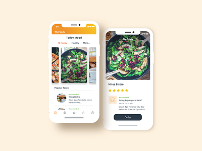 The foody app app branding design experience food food and drink food app food illustration icon pretty ui ui ux uidesign uiux ux uxdesign yellow
